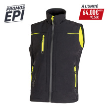 PACK PROMO GILET SOFTSHELL UNIVERSE BLACK CARBON/JAUNE FLUO